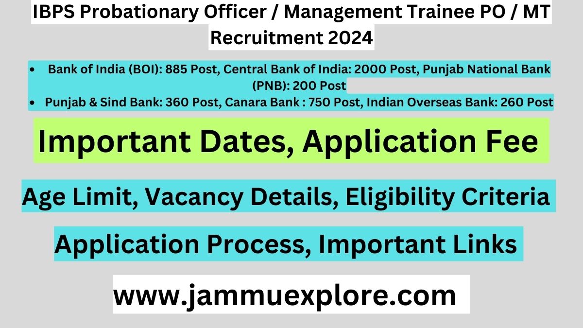 IBPS Probationary Officer / Management Trainee PO / MT Recruitment 2024 Apply Online for 4455 Post